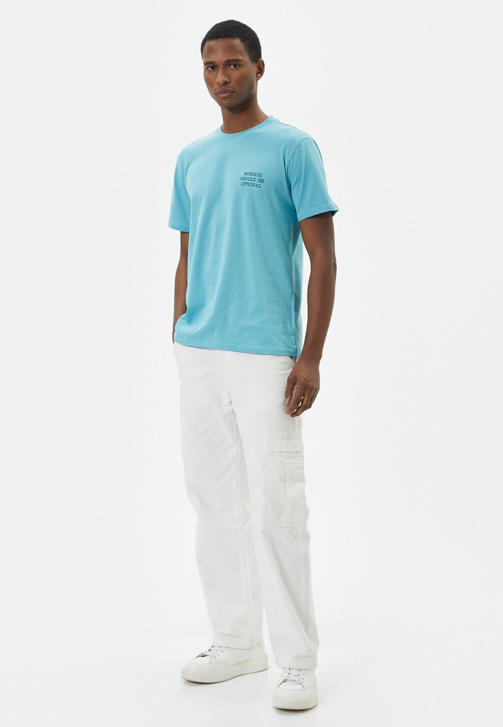 

Футболка с принтом SLOGAN CREW NECK SHORT SLEEVE Koton, синий