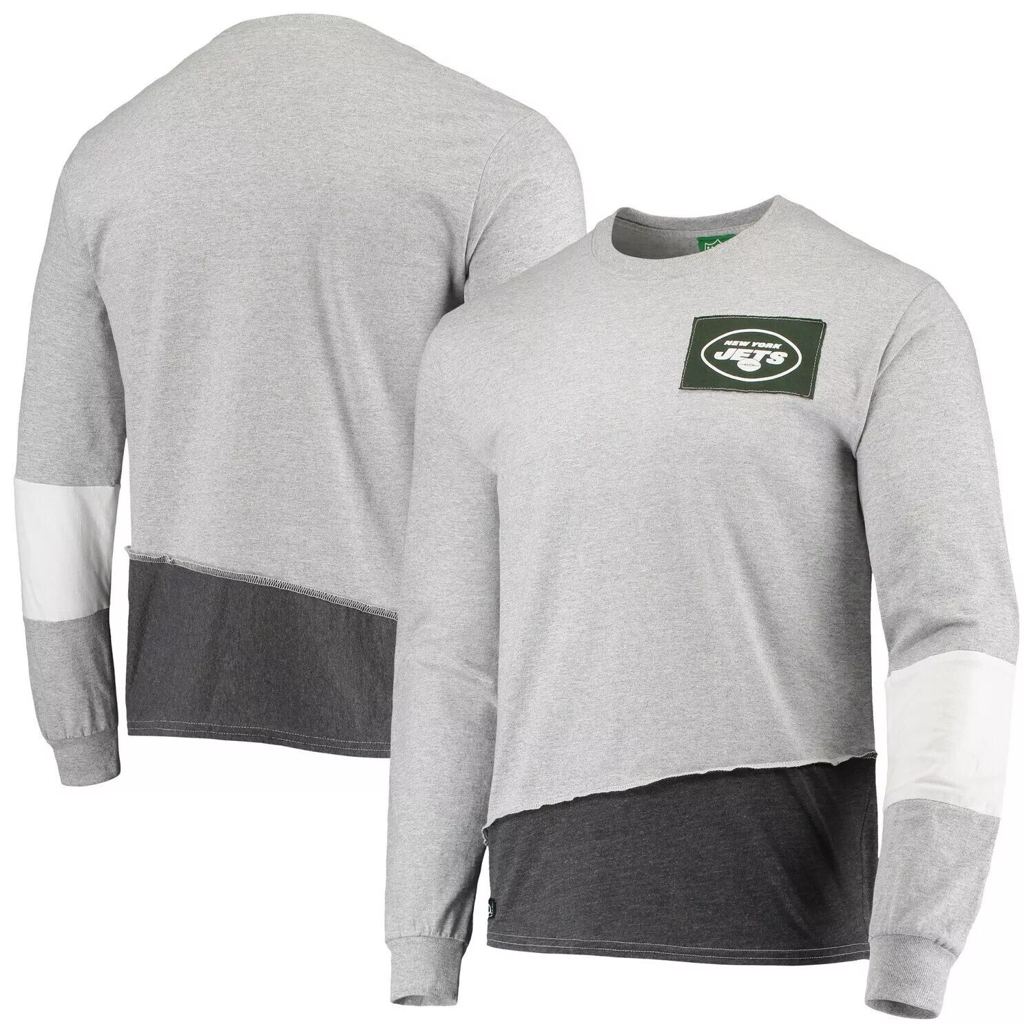 

Мужская футболка Refried Apparel серая с длинным рукавом New York Jets Angle