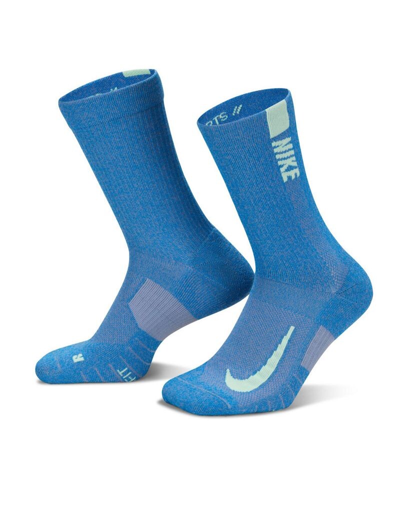 

Nike – Multiplier – Комплект из 2 пар синих носков длиной до икры