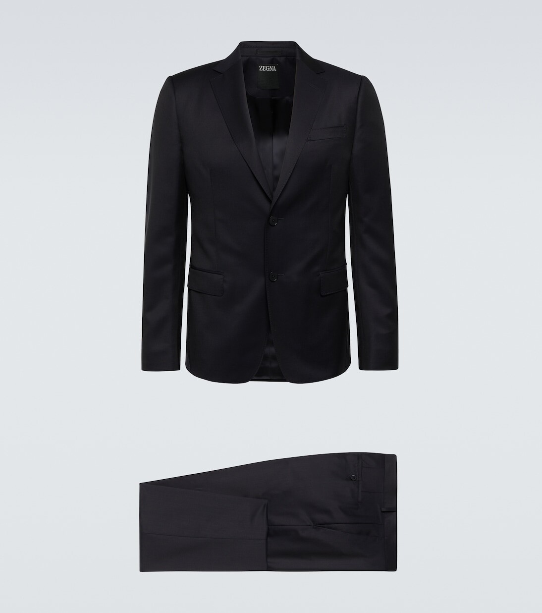 

Костюм из холста из шерсти и мохера Zegna, синий