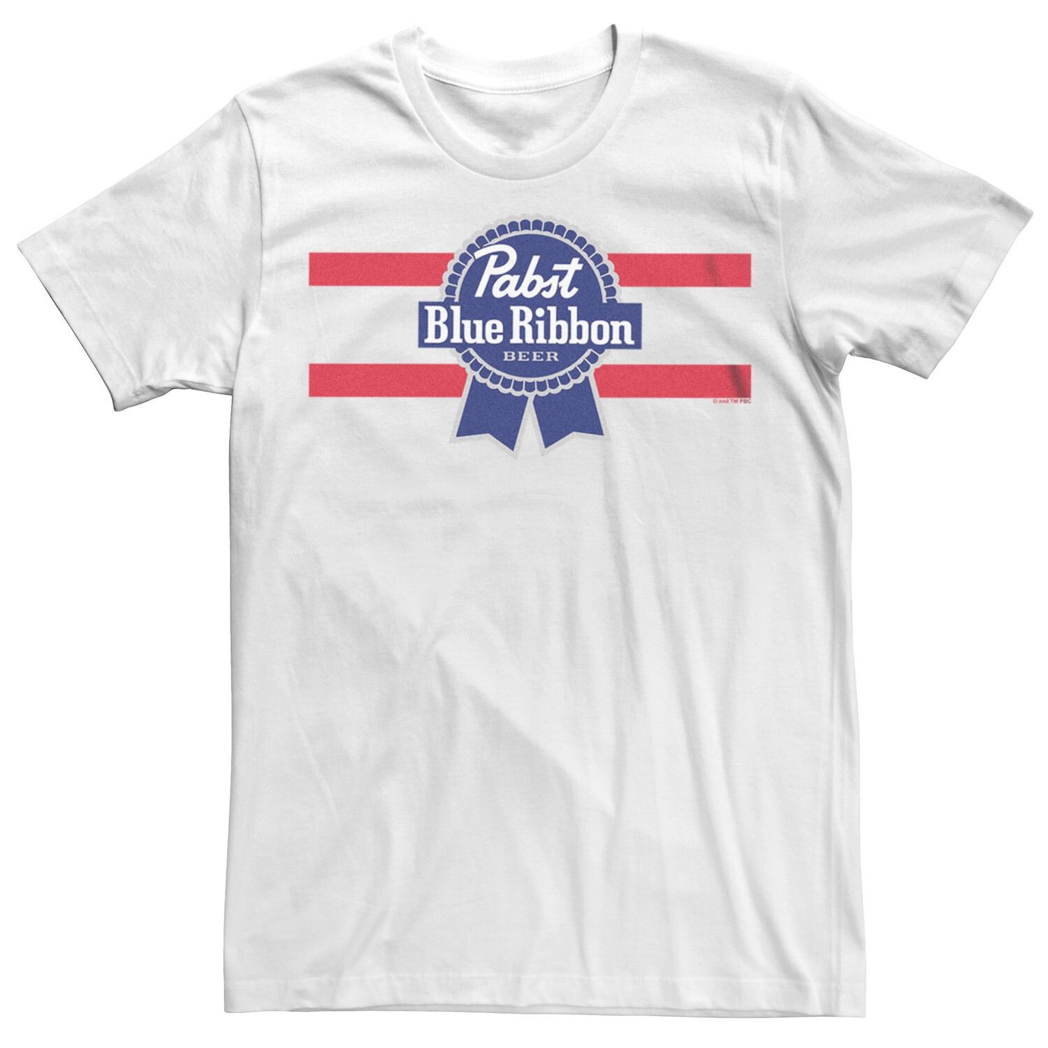 

Мужская футболка Pabst Blue Ribbon Beer с красными полосками и логотипом Licensed Character, Красный