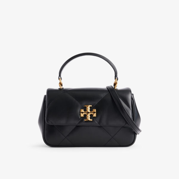 

Стеганая кожаная сумка kira с верхней ручкой Tory Burch, черный