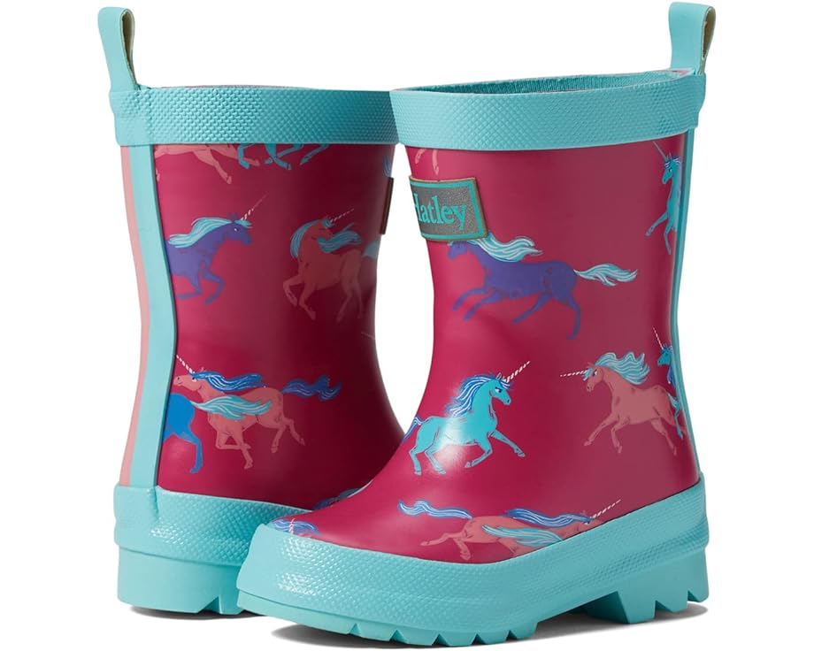 Ботинки Hatley Frolicking Unicorns Shiny Rain Boots, розовый ботинки hatley shiny rain boots темно синий