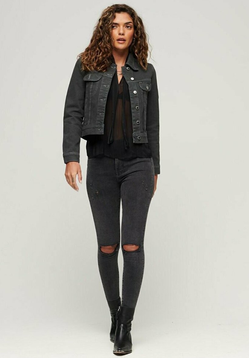 

Джинсовая куртка Superdry ST TROPEZ WORKWEAR CROP, цвет washed black