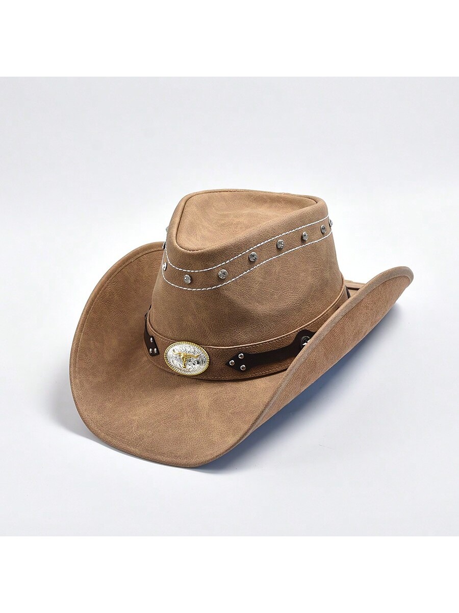 100% кожаная ковбойская шляпа в стиле вестерн, хаки панама ковбойская kamukamu летняя размер 59 черный серый