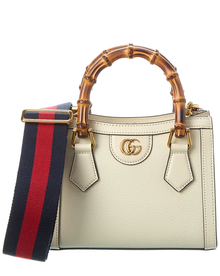 

Мини-кожаная сумка-тоут Gucci Diana, белый
