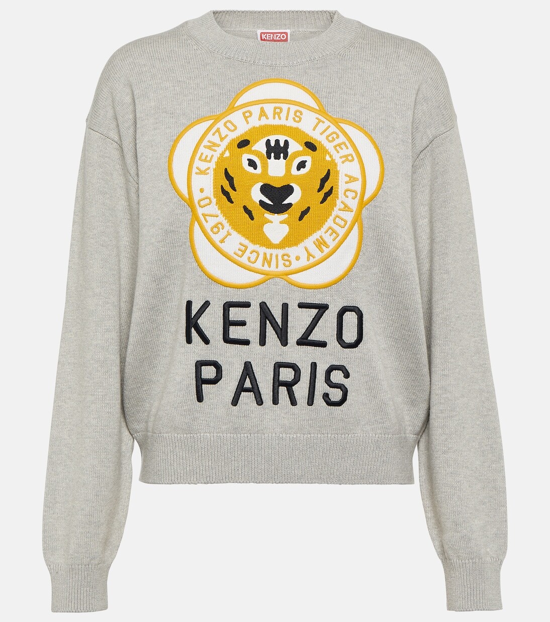 

Свитер tiger academy из шерсти и хлопка Kenzo, серый