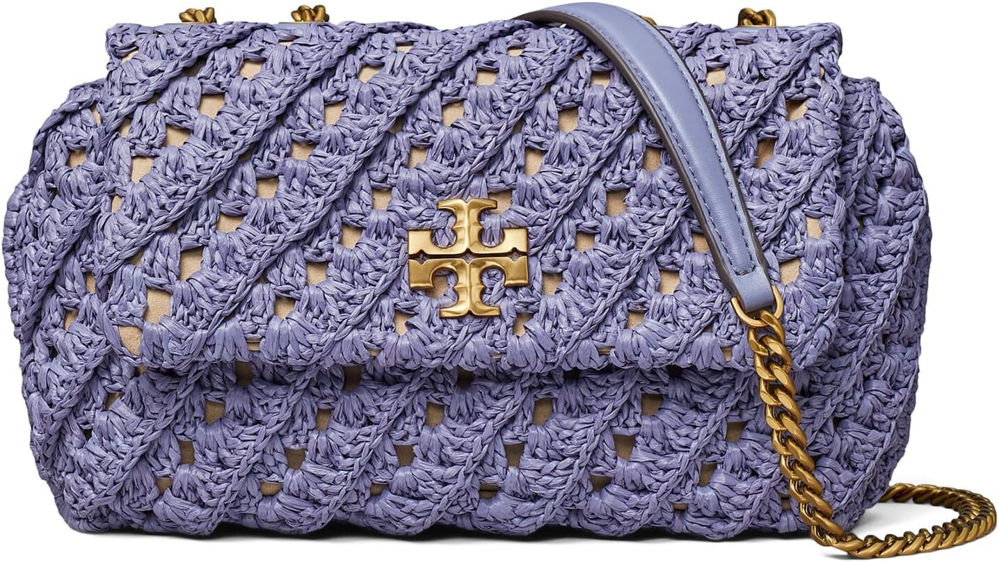 

Маленькая трансформируемая сумка через плечо Kira крючком Tory Burch, цвет Dark Lotus