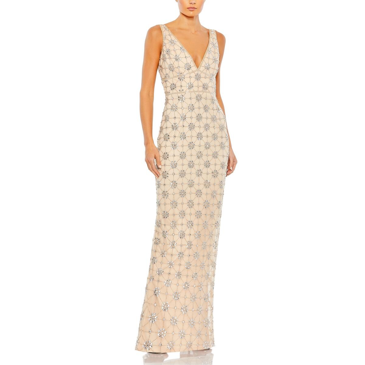 

Женское вечернее платье с украшением Mac Duggal, цвет Nude/Silver
