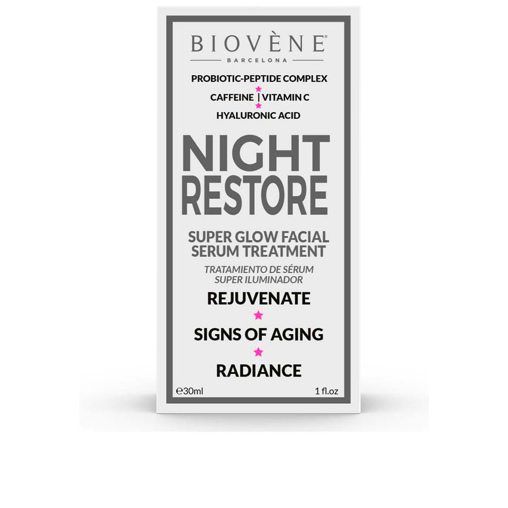 Крем против морщин Night restore super glow facial serum treatment Biovene, 30 мл сыворотка для лица dr barbara sturm сыворотка для лица восстанавливающая ночная night serum