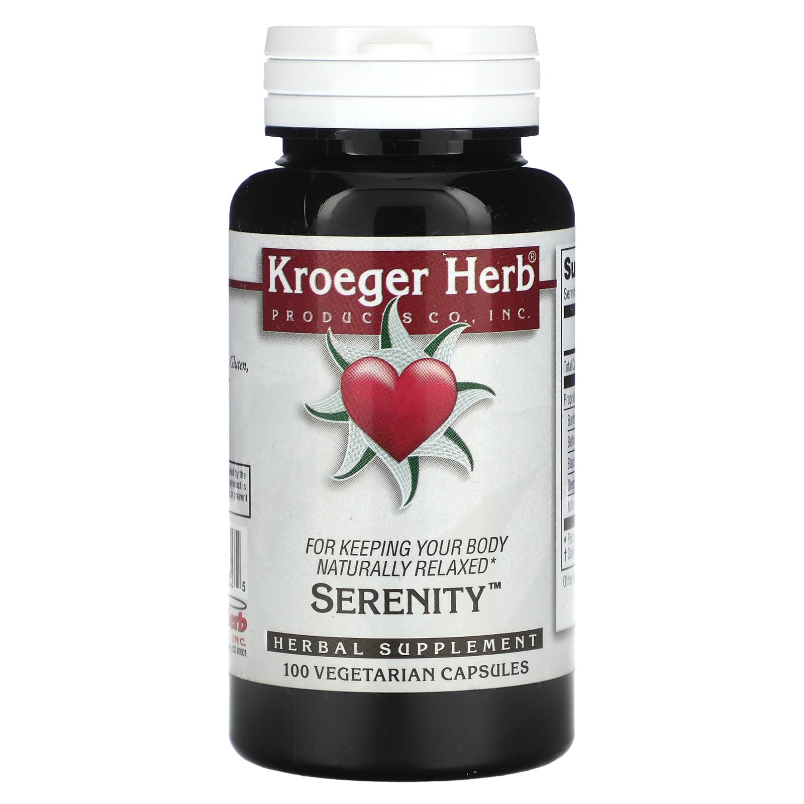 

Serenity, 100 вегетарианских капсул, Kroeger Herb Co