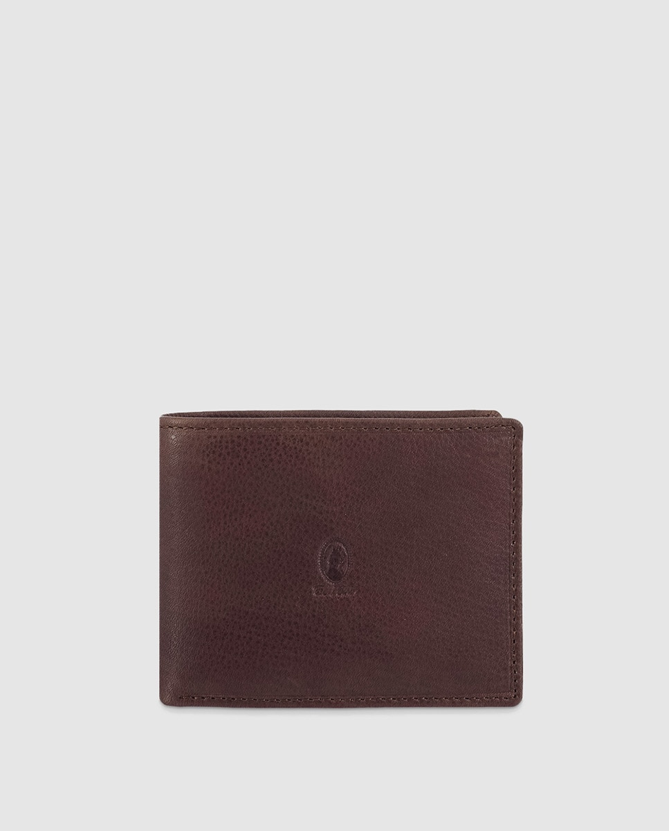 El Potro Мужской кошелек из коричневой яловой кожи в американском стиле с внутренним портмоне El Potro, коричневый портмоне sloth кошелек складной бумажник