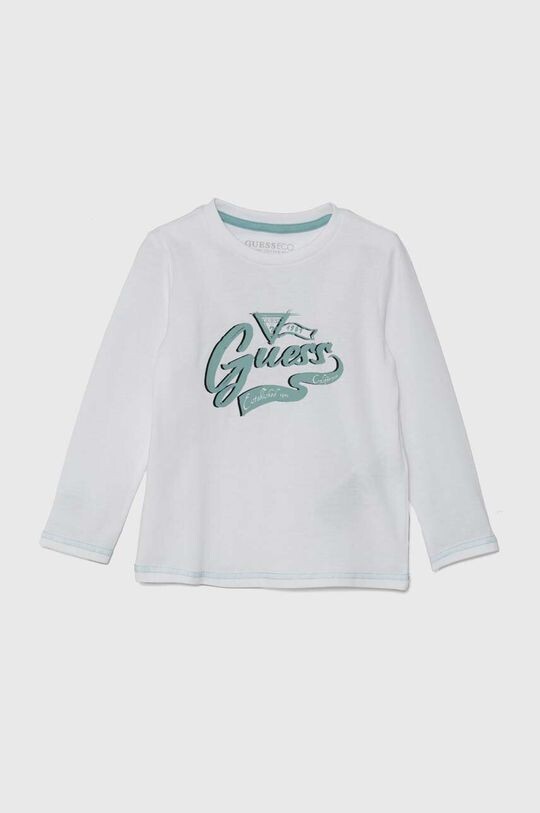 

Детская хлопковая рубашка с длинным рукавом Guess, белый