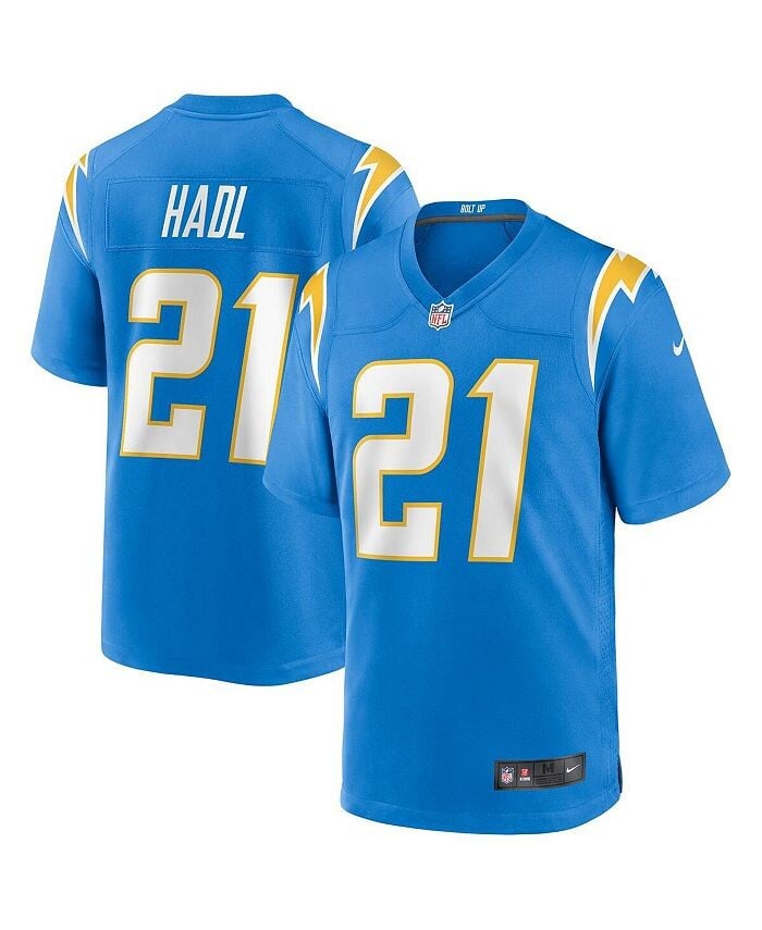 

Мужская майка John Hadl Powder Blue Los Angeles Chargers Game Retired Player Nike, синий