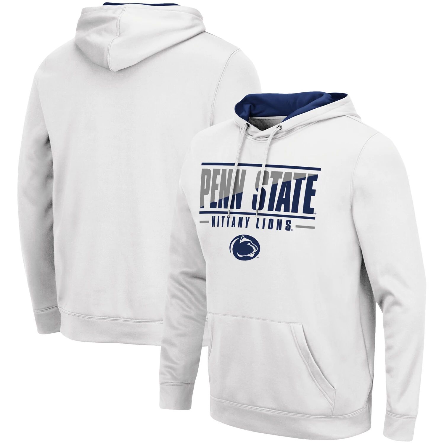 Мужской белый пуловер с капюшоном Penn State Nittany Lions Slash Stack 2.0 Colosseum