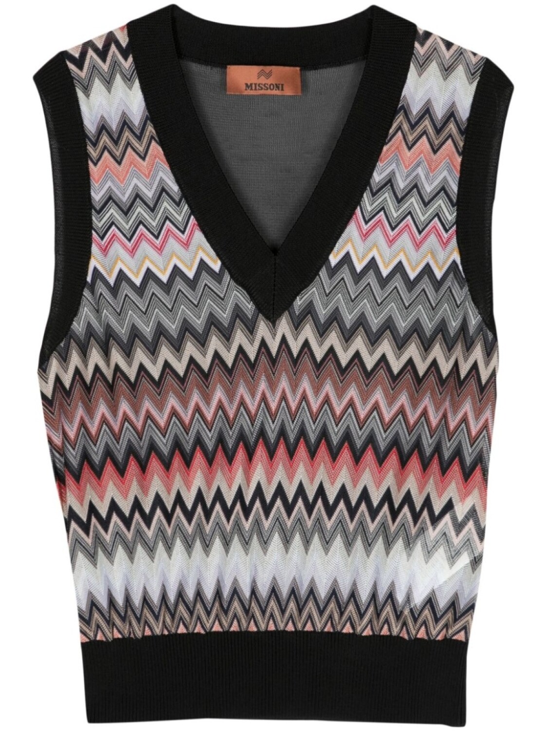 

Missoni топ с V-образным вырезом и узором зигзаг, черный