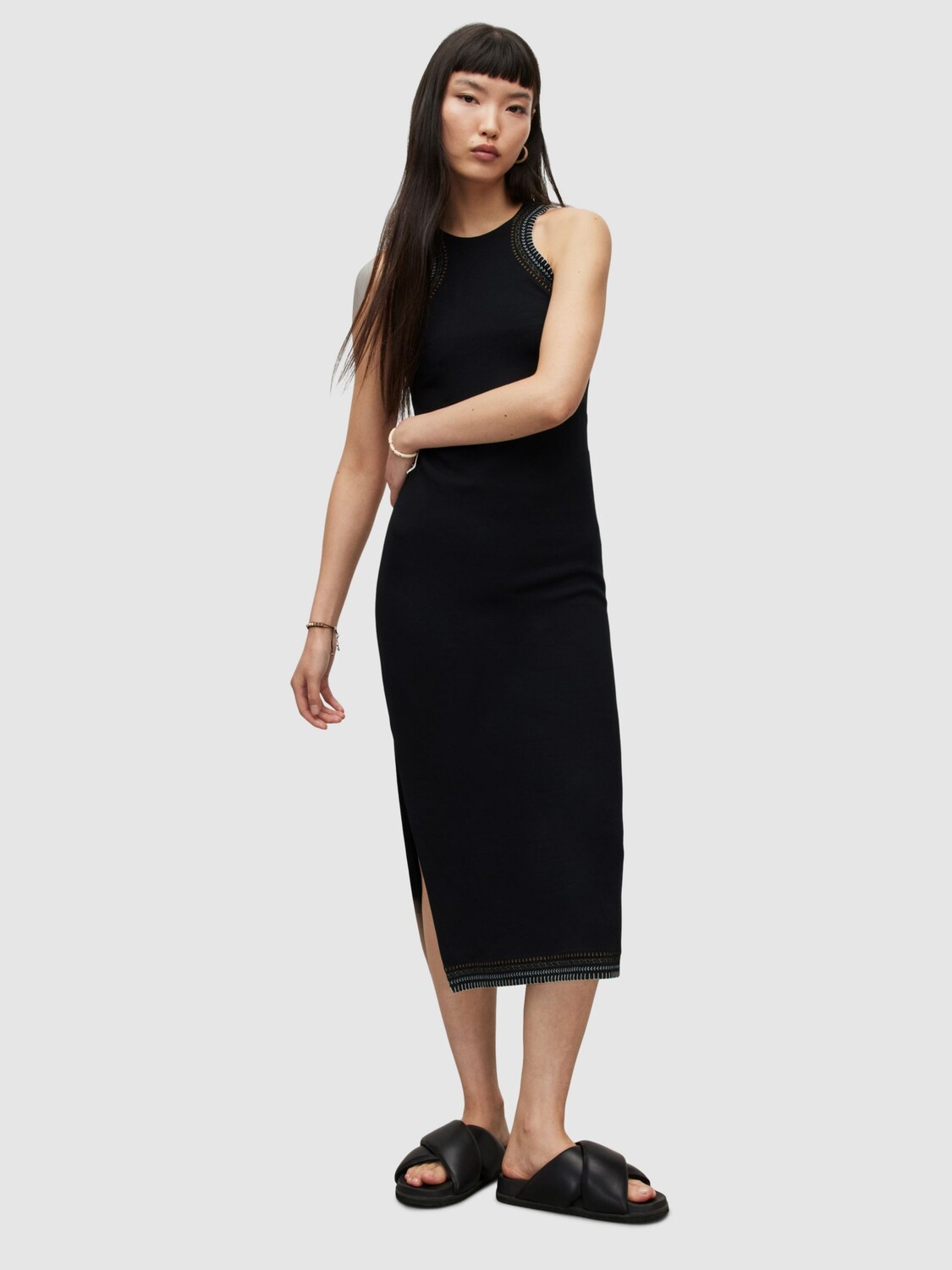 

Облегающее платье крючком AllSaints Mako, черный