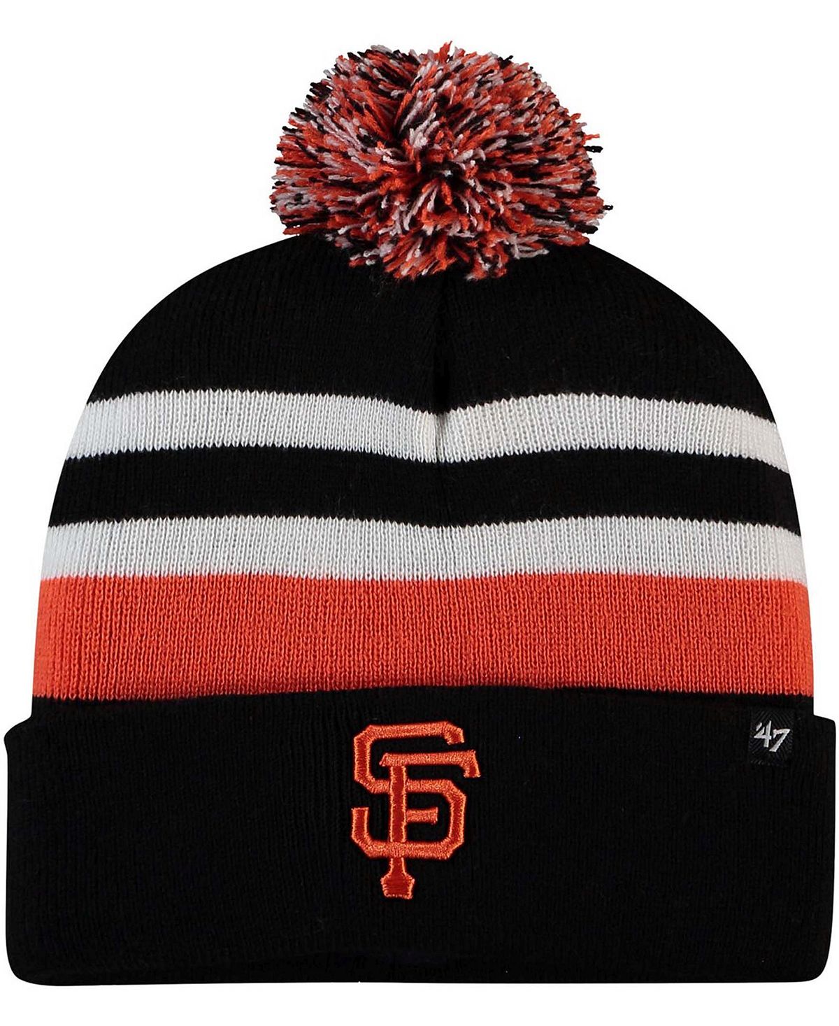 

Мужская черная вязаная шапка San Francisco Giants State Line с манжетами и помпоном '47 Brand