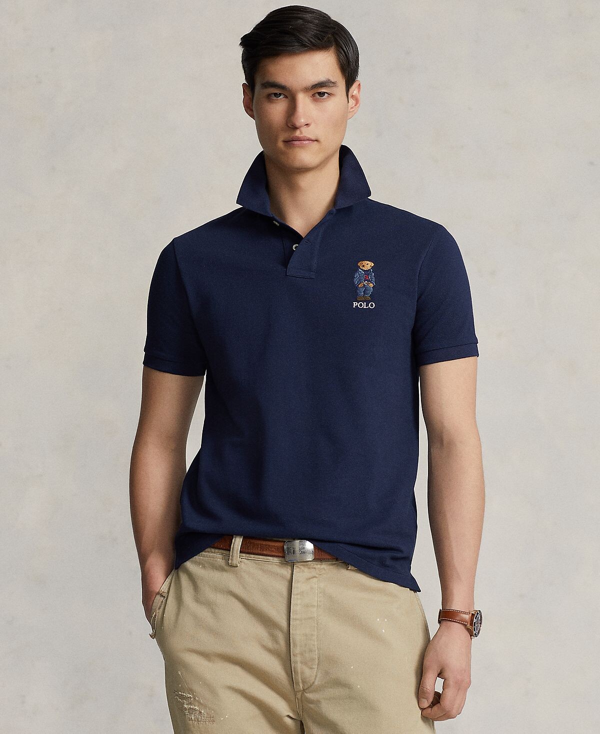 

Мужская хлопковая рубашка-поло с медведем на заказ Polo Ralph Lauren