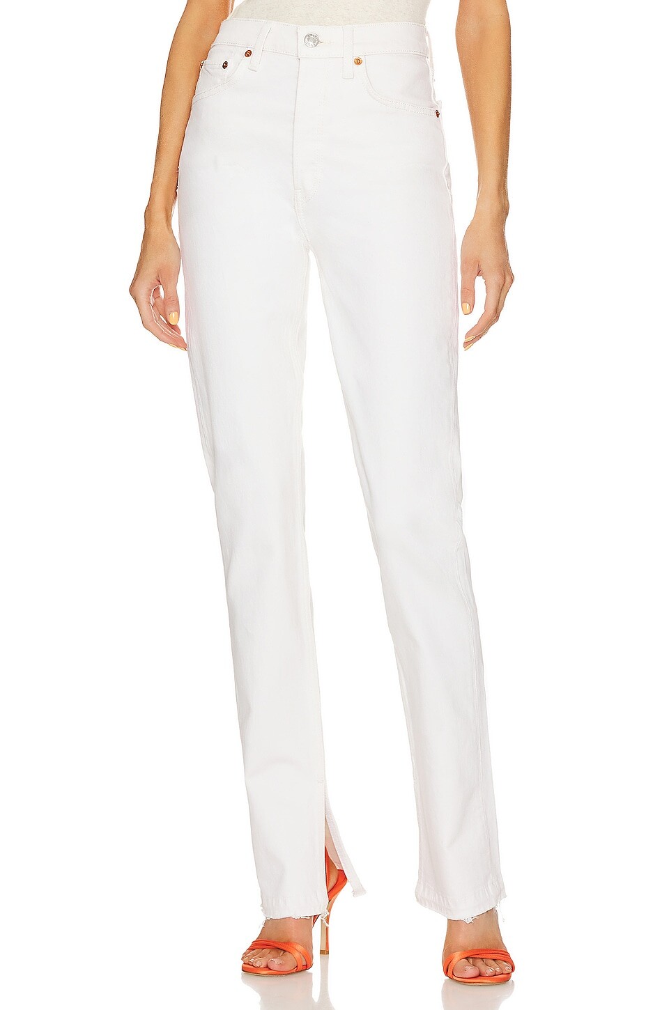 

Ботинки RE/DONE Originals 70's High Rise Skinny, цвет Vintage White