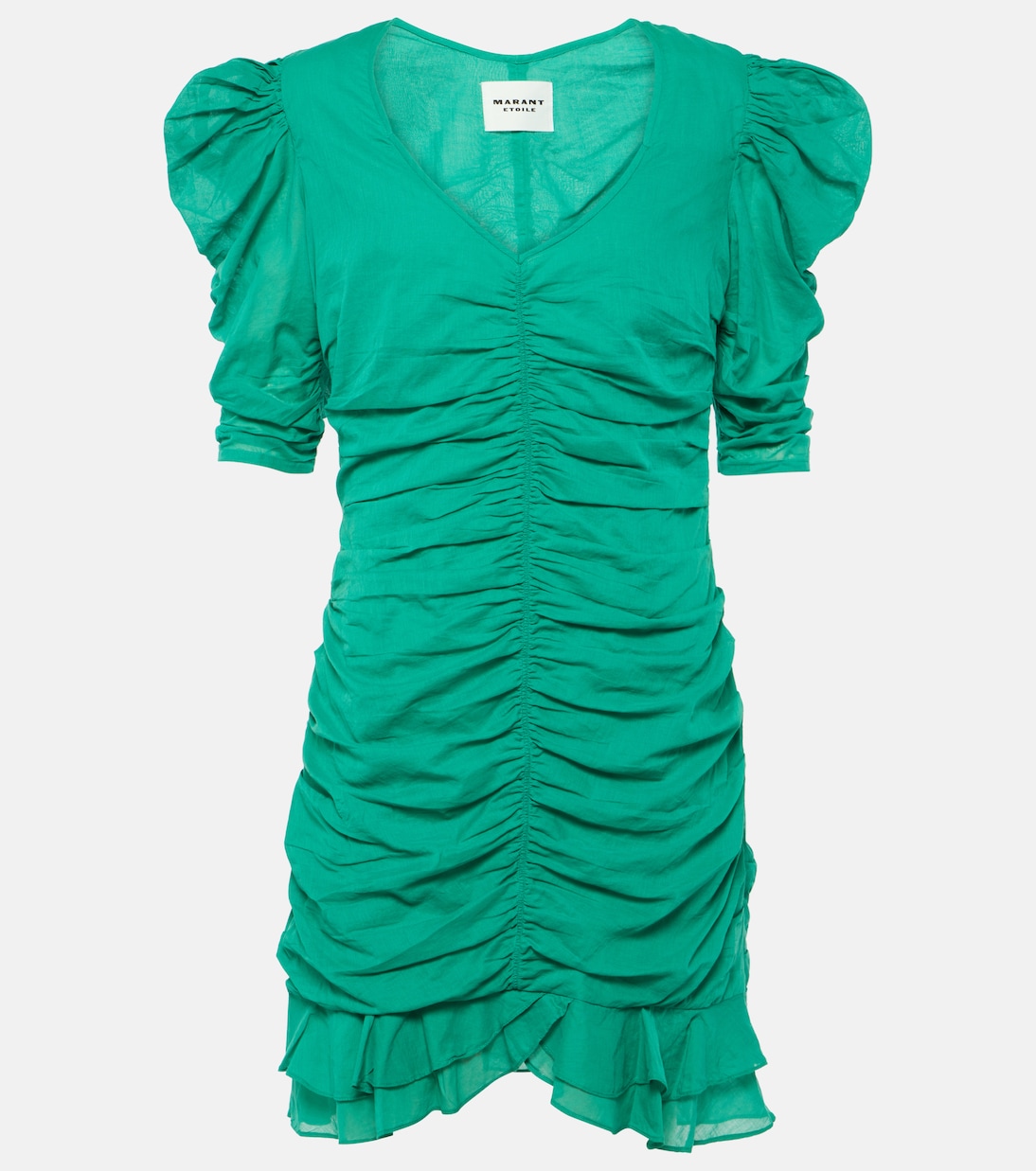 Хлопковое мини-платье sireny с драпировкой Marant Etoile, зеленый
