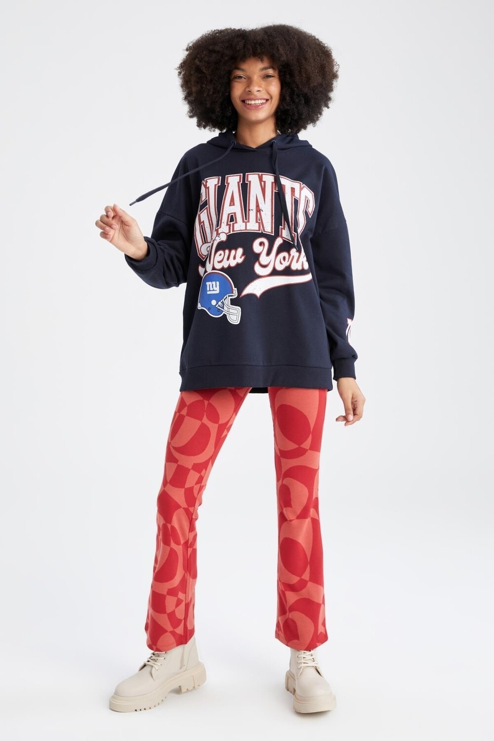 

Жаккардовые брюки-клеш Cool Flare Fit DeFacto, красный