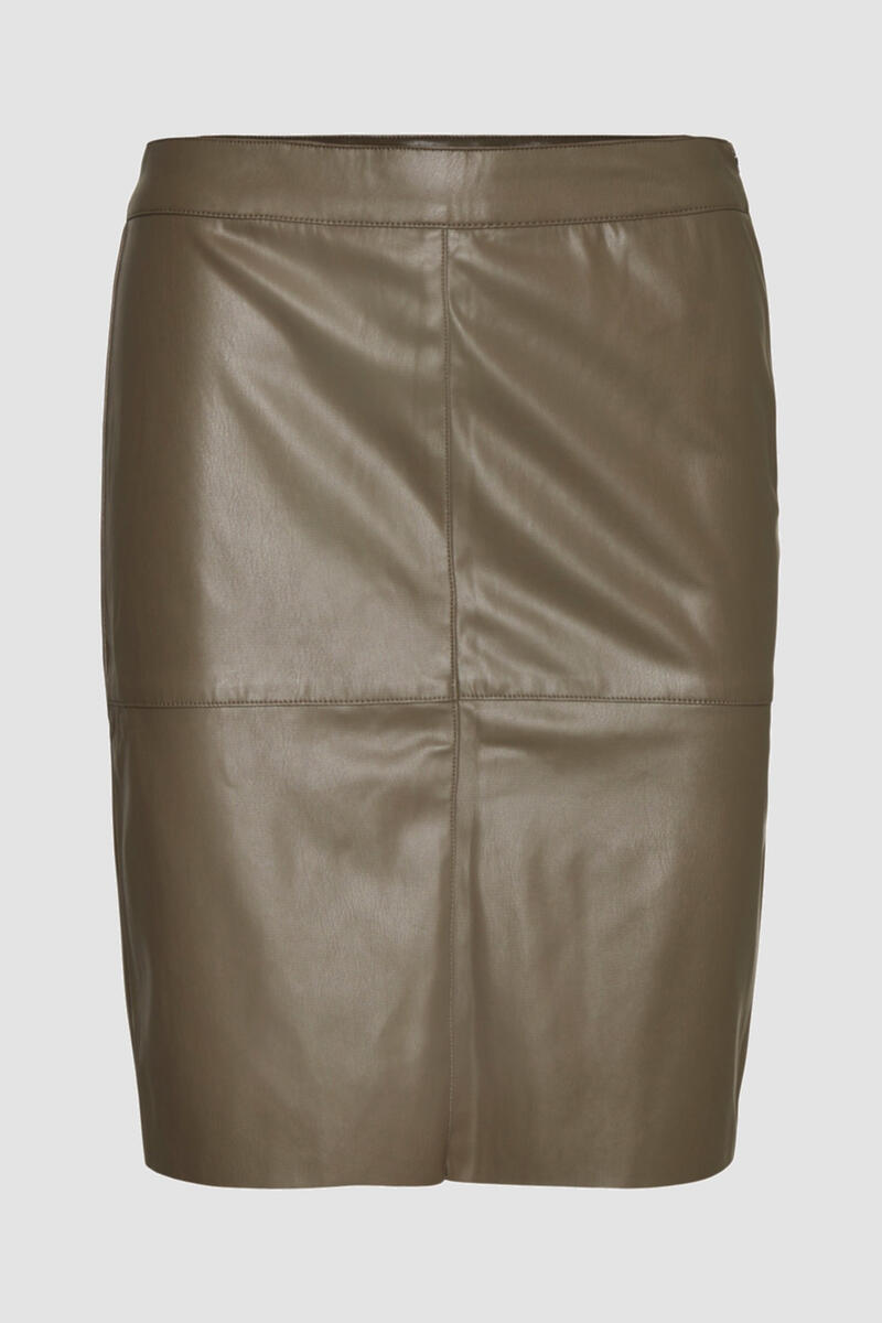 Короткая юбка под кожу Vero Moda, серый юбка карандаш с завышенной талией до колена белая