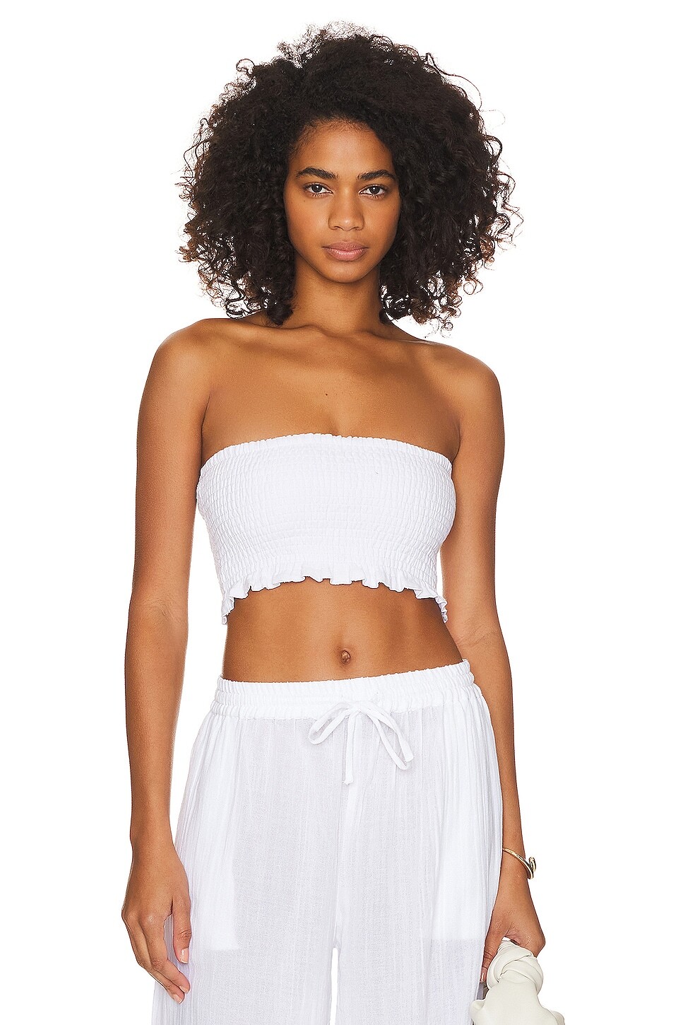 

Топ vitamin A Nya Smocked Bandeau, цвет White Crinkle Linen