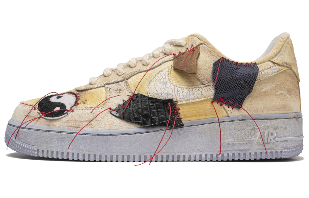 

Кроссовки Nike Air Force 1 Skateboarding Shoes Men Low-top Black, желтый