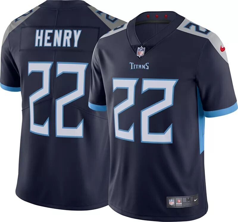 

Мужская темно-синяя майка Nike Tennessee Titans Derrick Генри #22 Vapor Limited
