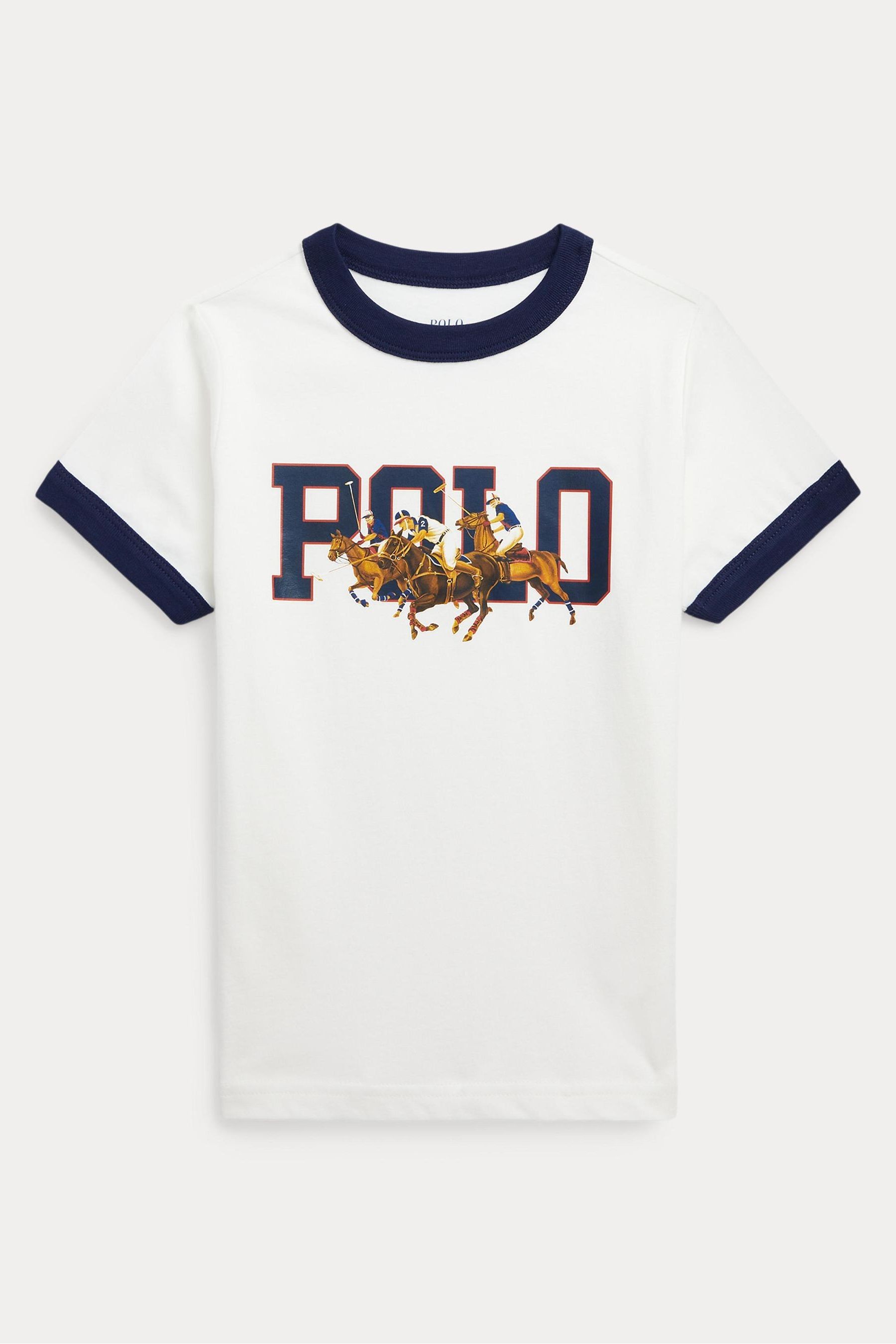 

Белая футболка Polo Player Ringer для мальчиков Polo Ralph Lauren, белый