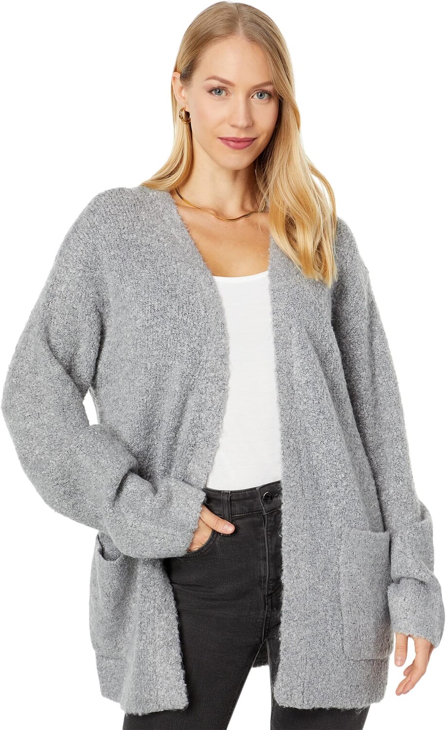 

Свитер Sherpa Cardigan Three Dots, цвет Heather Charcoal