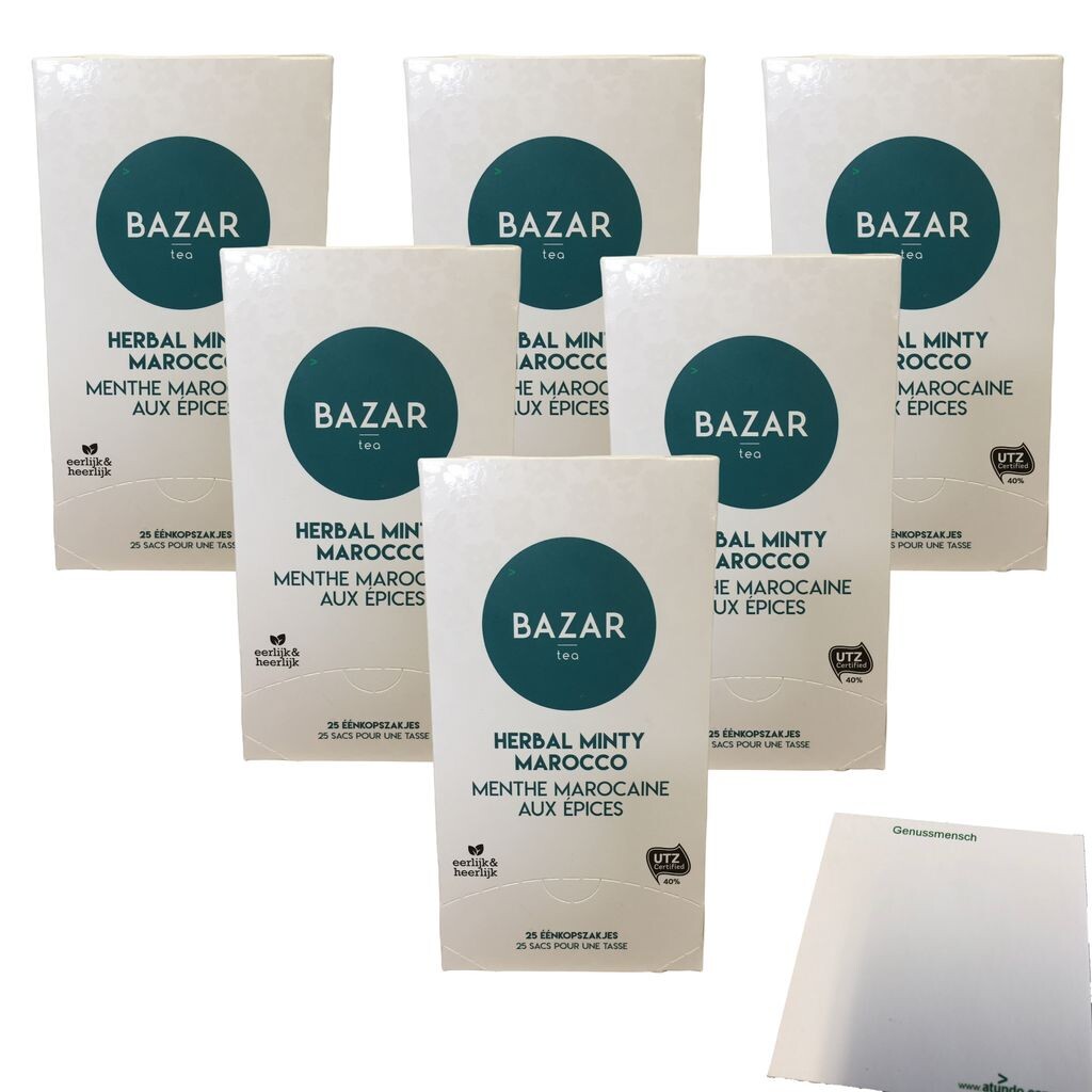 

Bazar Herbal Mint Morocco Упаковка из 6 шт. (упаковка 6x50 г) + блок usy
