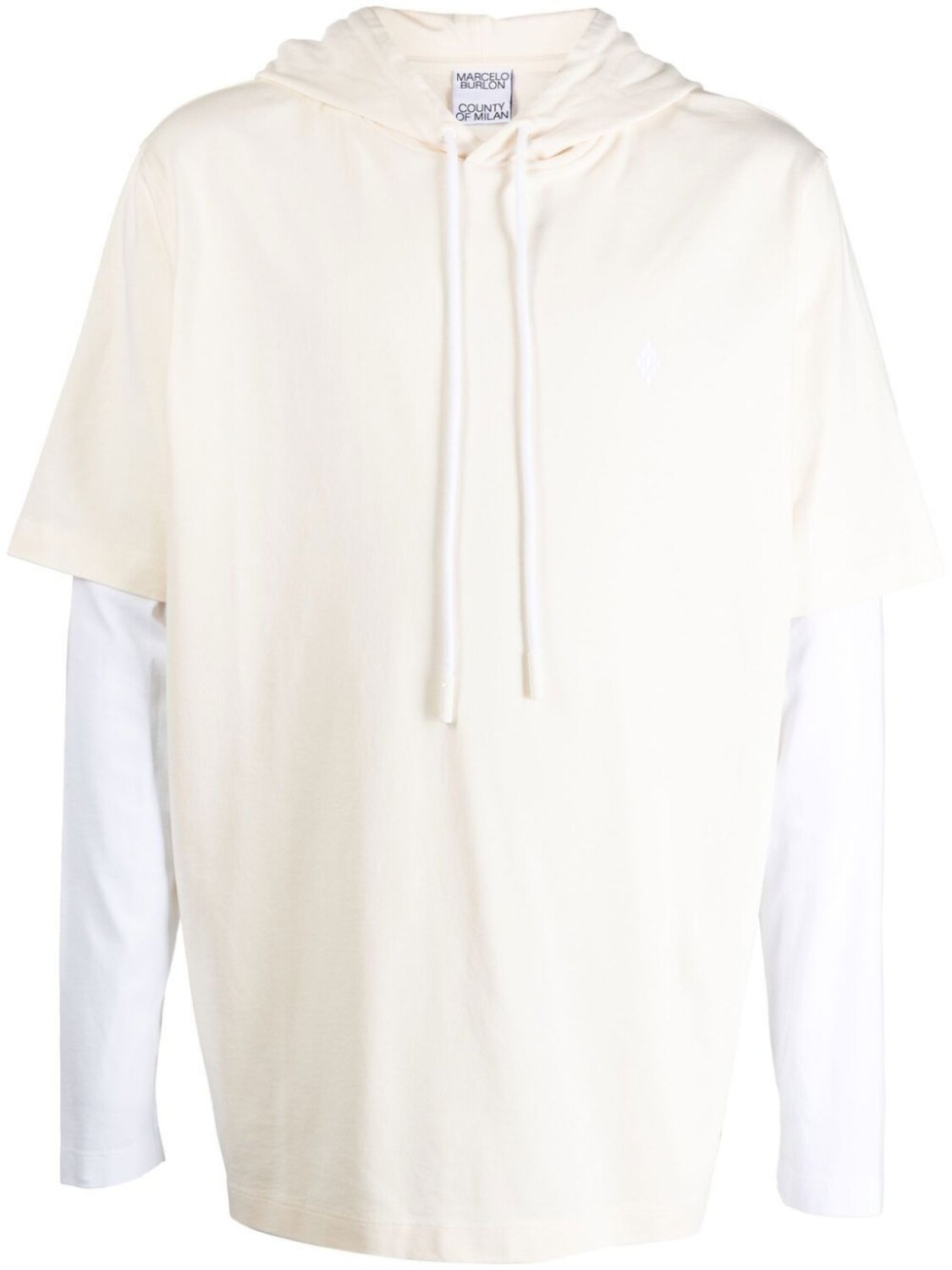 

Marcelo Burlon County of Milan многослойное худи с кулиской, белый