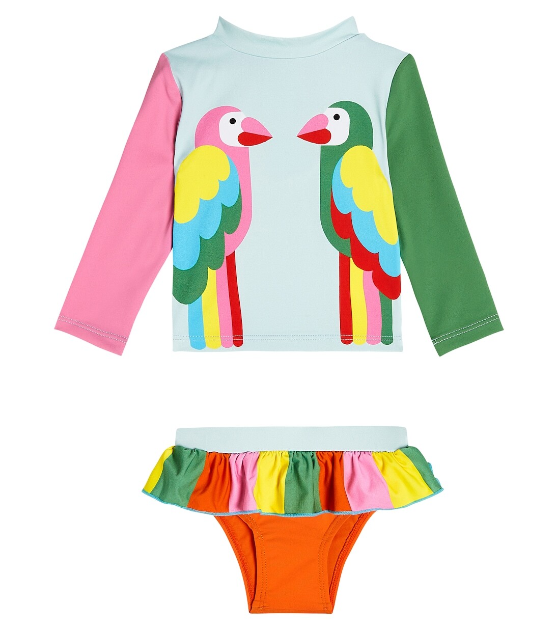 

Рашгард и плавки бикини с детским принтом Stella Mccartney Kids, мультиколор