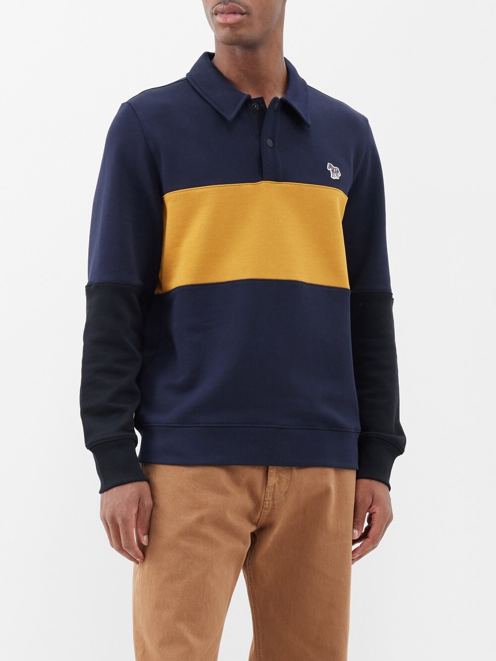 

Толстовка из джерси из органического хлопка с цветными блоками PS Paul Smith, синий
