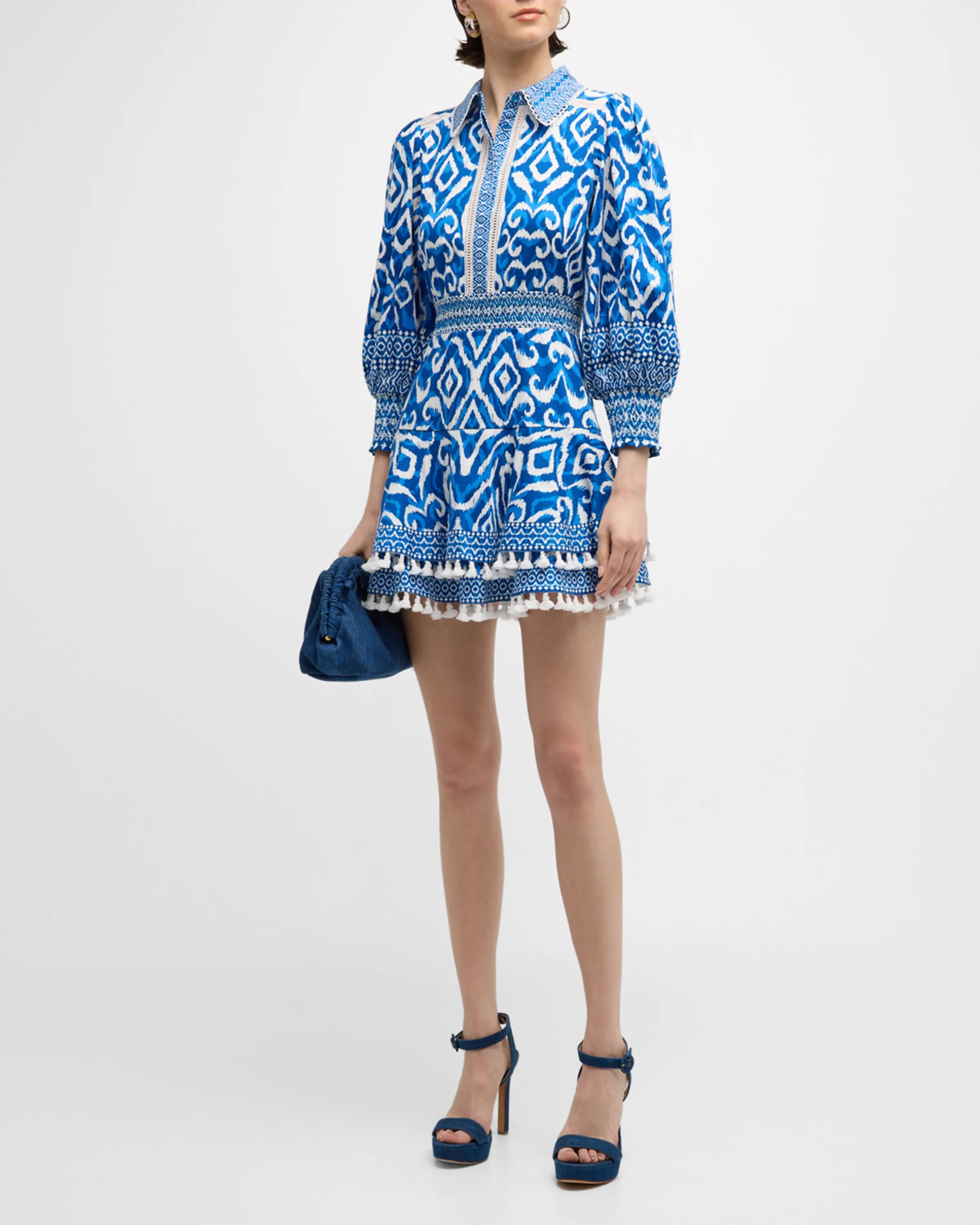 

Мини-платье Artisan Ikat Loryn Alice + Olivia, цвет Artisan Ikat French Blue