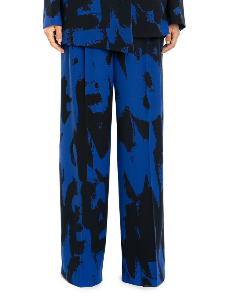 

Широкие брюки с высокой талией и логотипом в стиле граффити Alexander Mcqueen, цвет Electric Blue