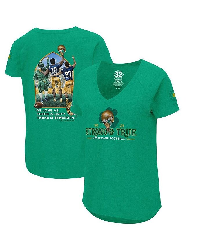 

Женская зеленая футболка Notre Dame Fighting Irish 2021 The Shirt с v-образным вырезом Colosseum, зеленый