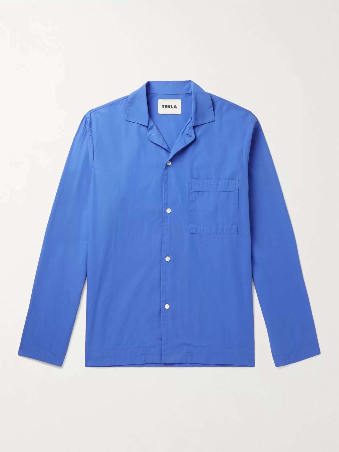 

Пижамная рубашка Camp-Collar из органического хлопка и поплина TEKLA, синий