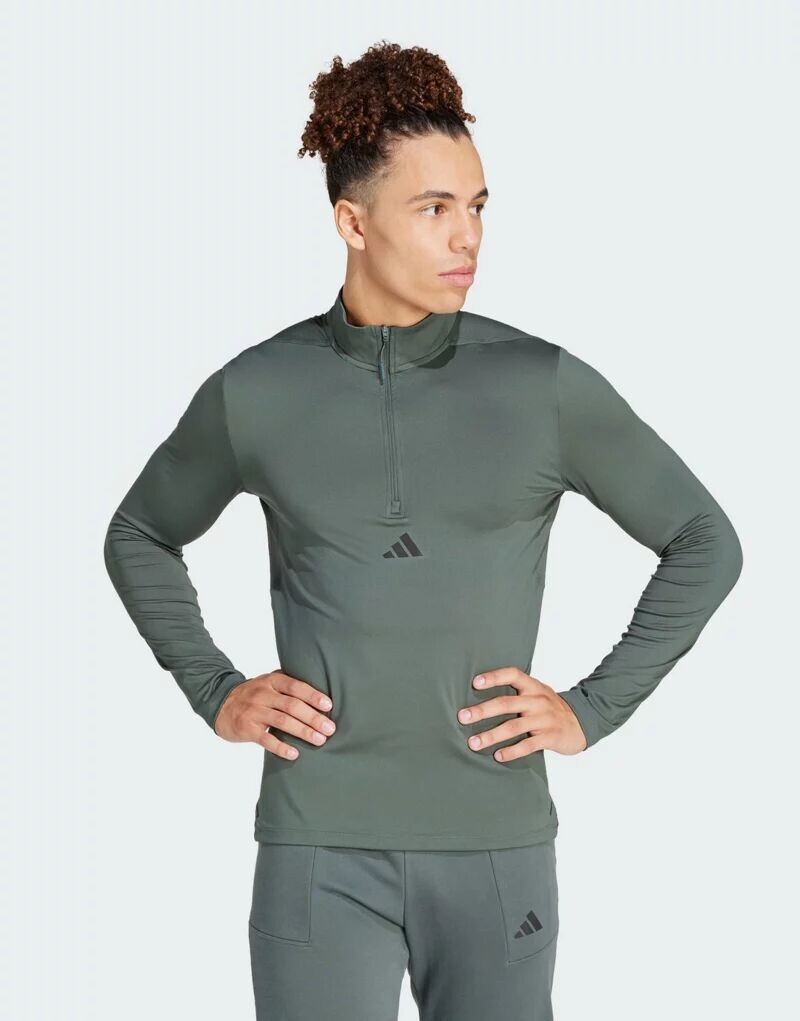 

Серая спортивная Куртка с молнией до половины adidas Workout adidas performance