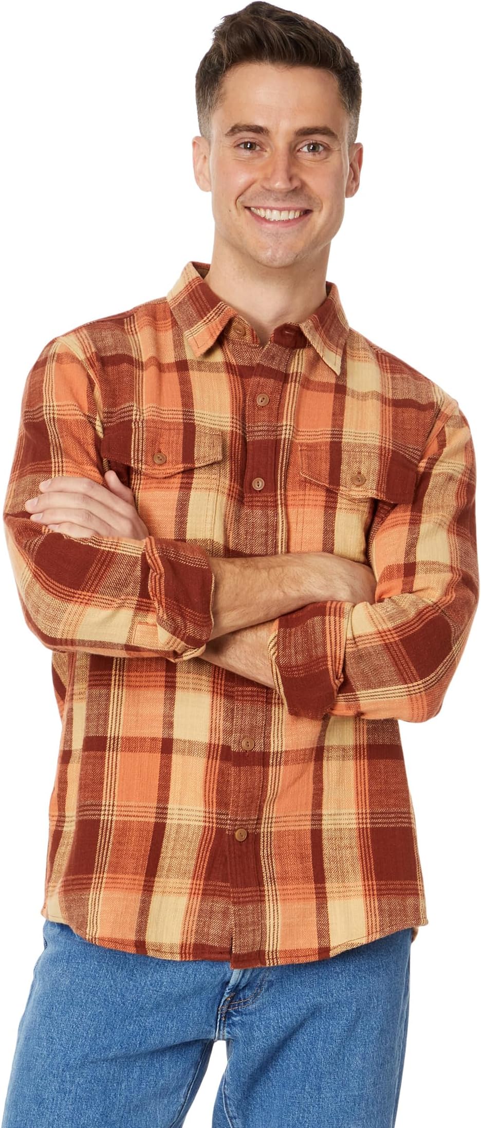 Рубашка в клетку из фактурной фланели Signature Heritage L.L.Bean, цвет Auburn
