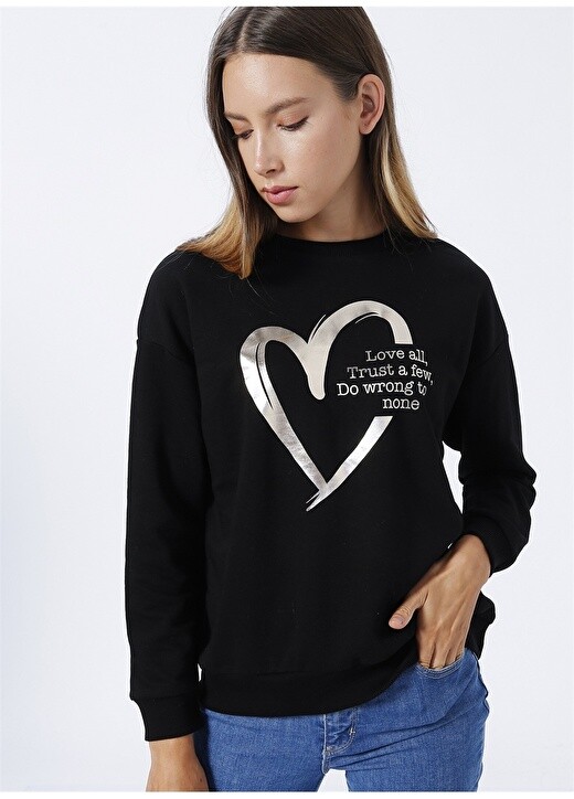 

Черная женская толстовка с круглым вырезом с принтом Fashion Friends, Черный