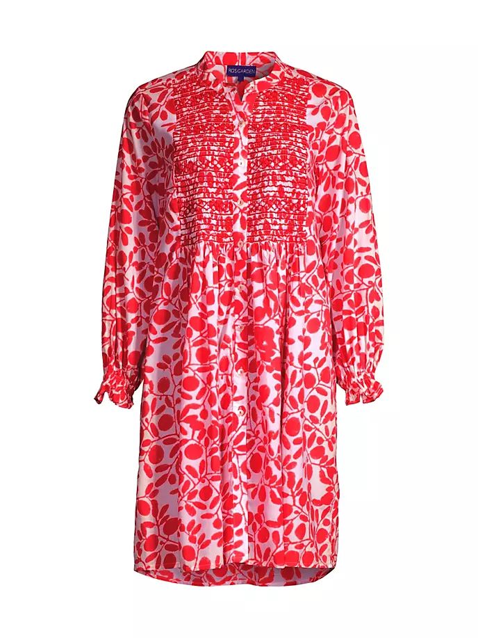 Хлопковое платье Talia со сборками и длинными рукавами Ro'S Garden, красный