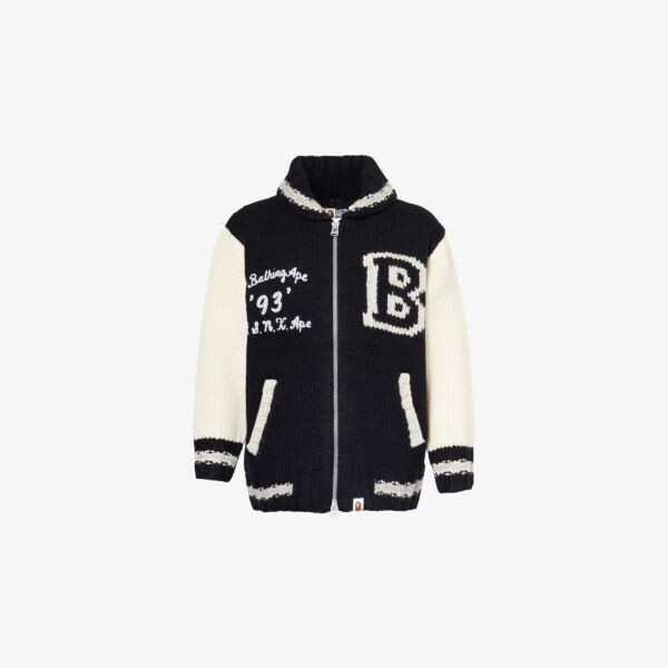

Шерстяной кардиган Cowichan с двумя прорезными карманами A Bathing Ape, черный