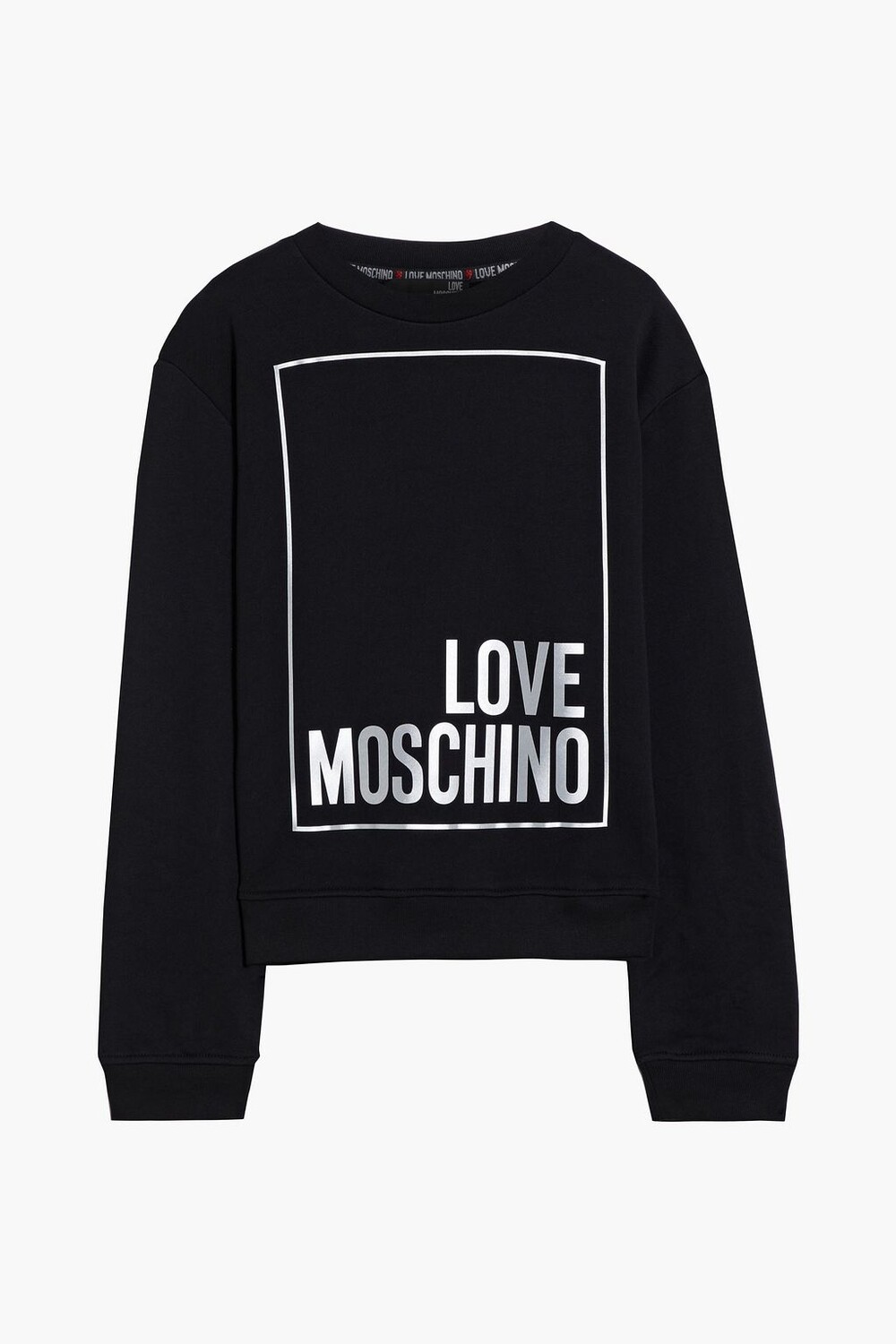 

Толстовка из французской хлопковой махры с металлизированным принтом LOVE MOSCHINO, черный