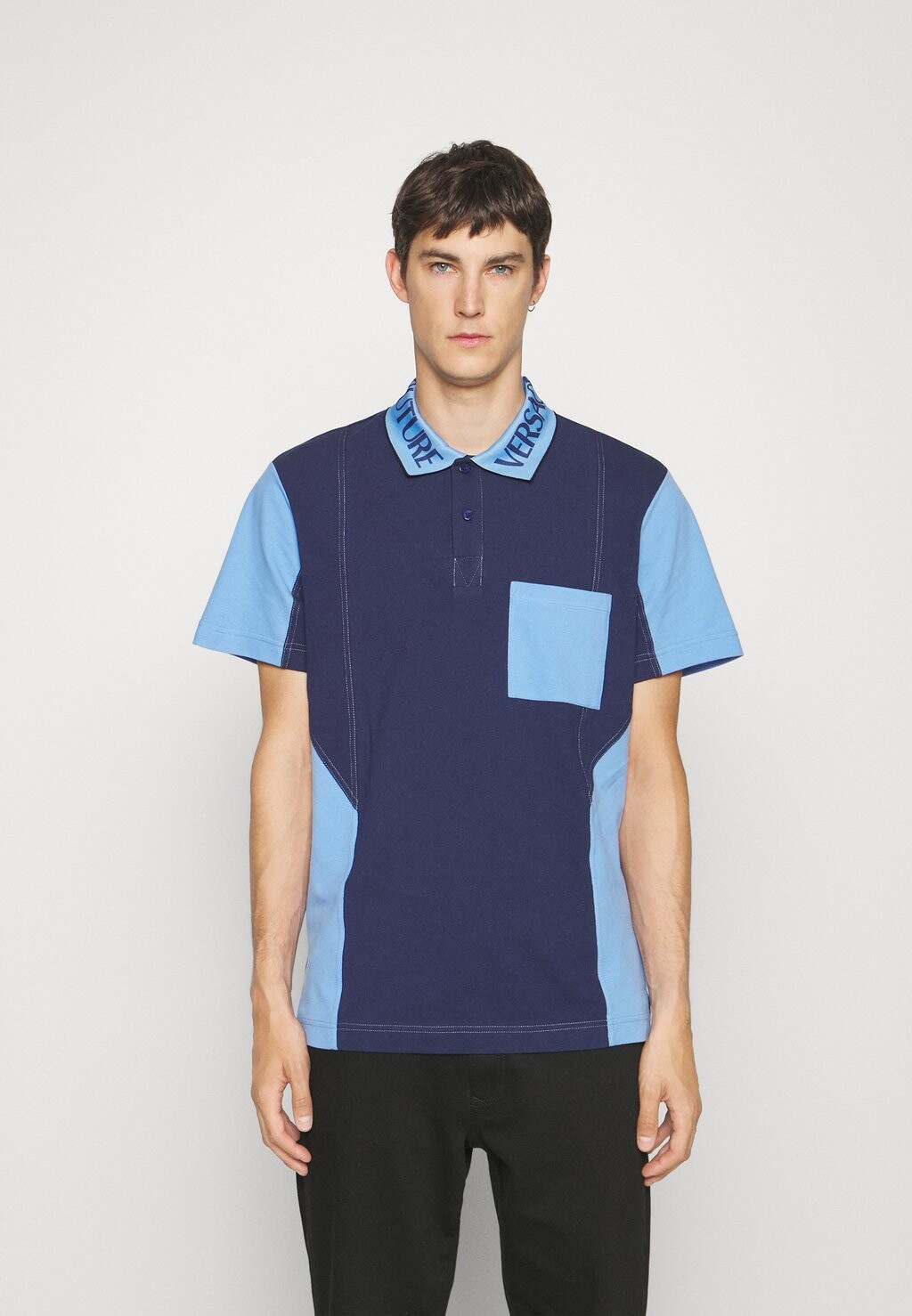 

Рубашка-поло Logo Collar Versace Jeans Couture, цвет navy