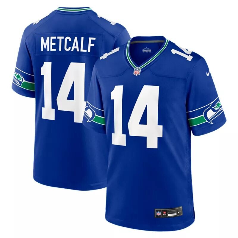 

Альтернативная синяя игровая майка Nike Youth Seattle Seahawks DK Metcalf # 14