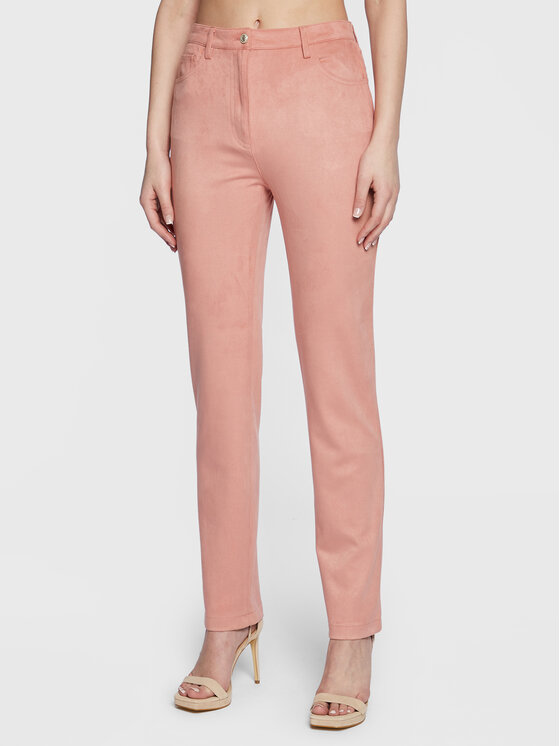 Тканевые брюки прямого кроя Guess, розовый