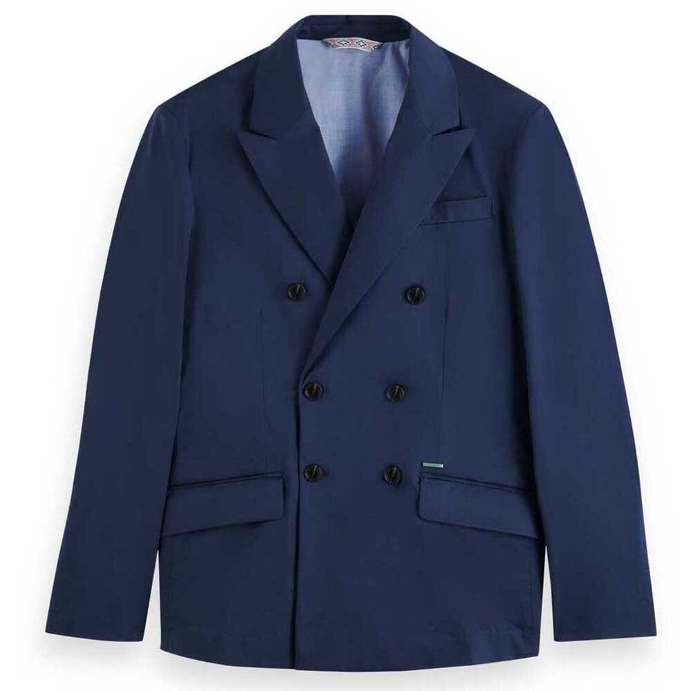 

Блейзер Scotch & Soda Double-Breasted Stretch Poplin, синий